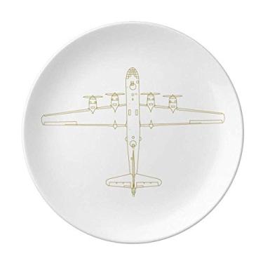 Imagem de Arma de aeronave militar decorativa de porcelana salver louça de jantar