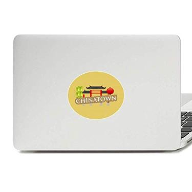 Imagem de Adesivo de notebook com emblema de vinil marrom Lanterna de bambu da China Town
