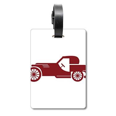 Imagem de Caderno geométrico clássico vermelho de carros; bolsa de bagagem; etiqueta para bagagem; etiqueta para pendurar