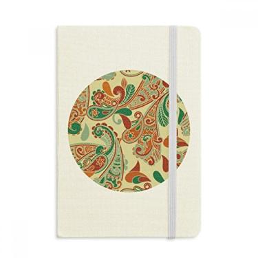 Imagem de Caderno de folhas de flores com estampa abstrata, capa dura de tecido oficial diário clássico