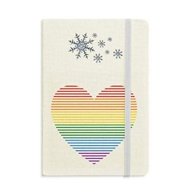 Imagem de Caderno LGBT de coração com forro de lésbica, arco-íris, diário grosso, flocos de neve, inverno
