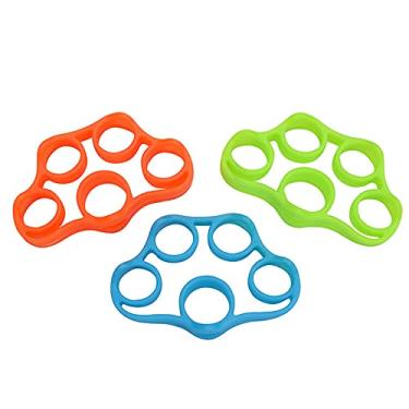 Imagem de Kit 3x Exercitador e Fortalecedor de Dedos Simple em Silicone, Fisioterapia, Elástico de Resistência, Leve, Médio, Pesado, Material Macio e Durável, Exercícios
