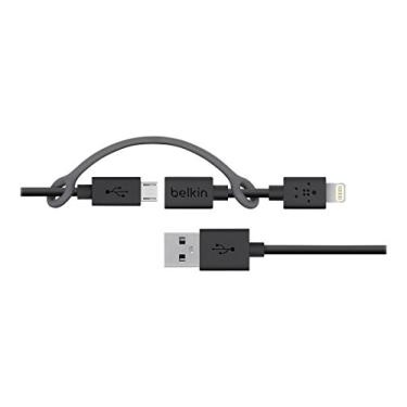 Imagem de Belkin Cabo micro-USB de 1,8 m com adaptador de conector Lightning - Embalagem de varejo - Preto