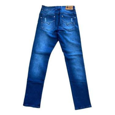 Imagem de Calça Jeans Adulto Skinny Azul Escuro Lycra - Bivik
