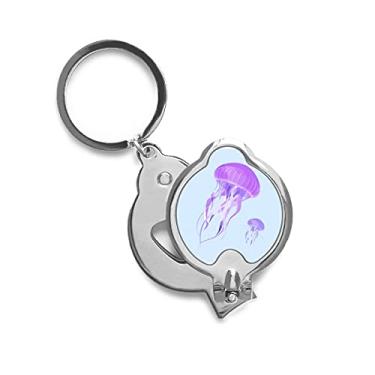 Imagem de Cortador de unhas de dedo flutuante roxo geleia de peixe Acaleph Cortador de aço inoxidável