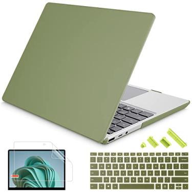 Imagem de Mektron Capa projetada para laptop Microsoft Surface 3/4/5 de 15 polegadas 2019/2021/2022 Modelos: capa de laptop 1872/1873/1953/1979, capa rígida de plástico com protetor de tela + capa de teclado + plugues de poeira, verde abacate