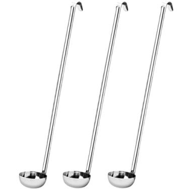 Imagem de Kit 3 Conchas de Aço Inox para Cozinha Industrial Restaurantes Feijão Molhos Sopa Grande Brinox