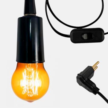 Imagem de Pendente de Tomada 4 M Com Interruptor E Bocal E-27 Liso