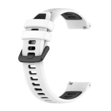 Imagem de Estilo no Pulso, Pulseira Compatível com Amazfit Bip3 ou Bip 3 Pro em silicone 20mm Sport-R cor:Branca com Preto