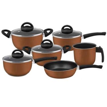 Imagem de Conjunto de Panelas Antiaderente Marpal 06 Peças Original, Marrom