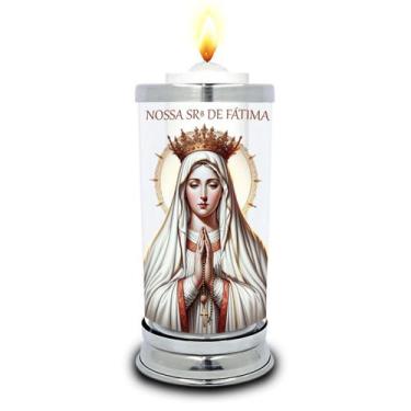 Imagem de Protetor de Velas 7 dias Nossa Senhora de Fátima Castiçal - Balaio de 