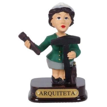 Imagem de Boneco Profissional Arquiteta Miniatura Decoração 8cm - Zona Livre