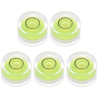 Imagem de HARFINGTON 5 peças de nível de bolha redonda 12 x 7 mm Mini Circular Bullseye Níveis de Espírito para Nivelar Câmera, Tripé, Telescópio, Oficina, Toca-Discos, Moldura, Limão