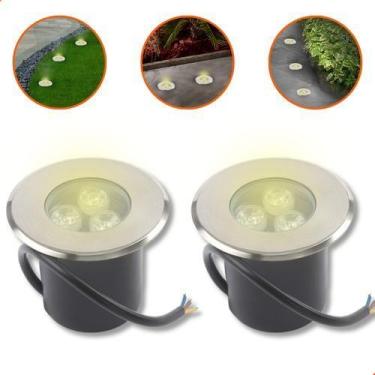 Imagem de 2 Balizador De Solo Led Chão Jardim 3w Embutir Blindado Piso - VLED, V