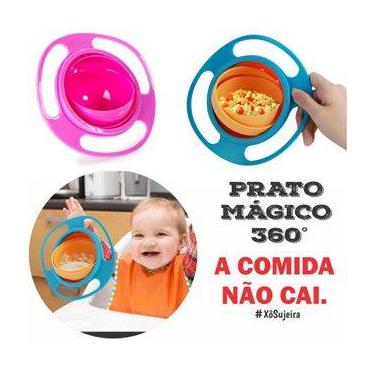 Imagem de Prato Mágico Infantil Bebê Giratório 360º Alimento Não Cai - bene casa