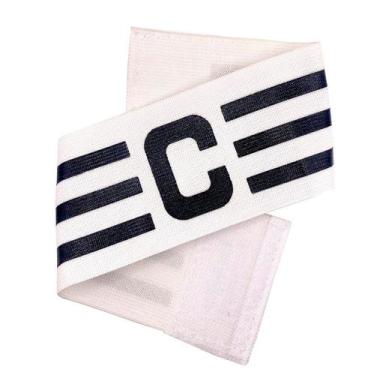 Imagem de Faixa de Capitão Branca e Preta Braçadeira Futebol Oficial - Estilo Bo