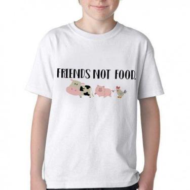 Imagem de Camiseta Infantil ou adulto Friends not food  Blusa Criança todos tama