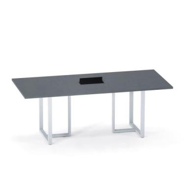 Imagem de Mesa de Reunião Retangular com Power Box Tubular P25 Pandin 2,6 M Graf