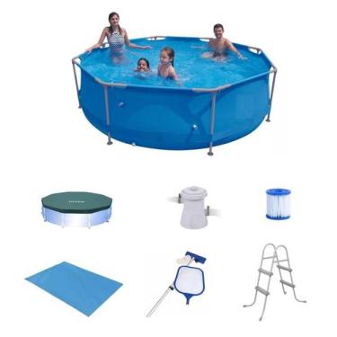 Imagem de Piscina Sunfit 5000 Litros com Bomba Filtro 110v Capa Forro Kit de Lim