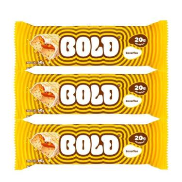Imagem de Kit 3 Barra de Proteína Bold Sabor Banoffee com 20g de Proteína 60g