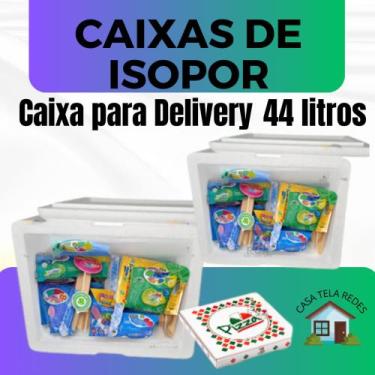 Imagem de 1 Caixa de Isopor EPS 44 litros para entregas, delivery, motoboy e Arm