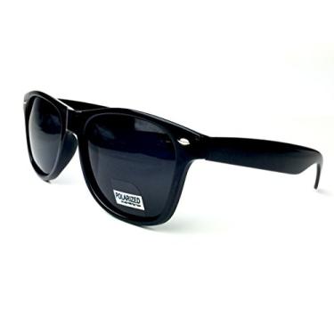 Imagem de Goson Óculos de sol UV400 Color Mirror Metal Aviator Polarizado 62 mm, Preto polarizado - armação preta brilhante, M