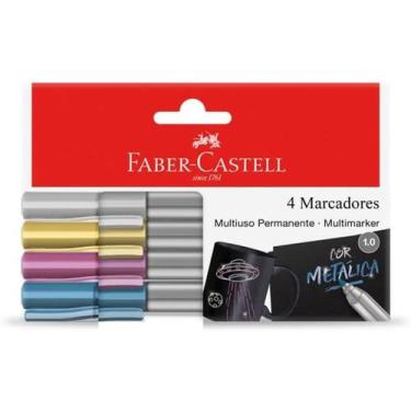 Imagem de Faber-Castell MARCADOR PERMANENTE 1.0MM - 4 CORES, Modelo: MULTI/ES4MT