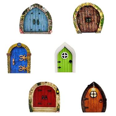 Imagem de NATEFEMIN 6 Pcs Miniature Dollhouse Decoration Fairy Garden Ladybug Mini Wood Fairy Door Accessory