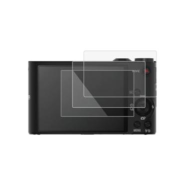 Imagem de Rieibi (3 pacotes) Protetor de tela para câmera digital Sony Cyber-shot DSC-WX350 DSC-WX300, película de vidro temperado de dureza 9H de 0,33 mm para Sony WX350 WX300 antirriscos ultratransparente