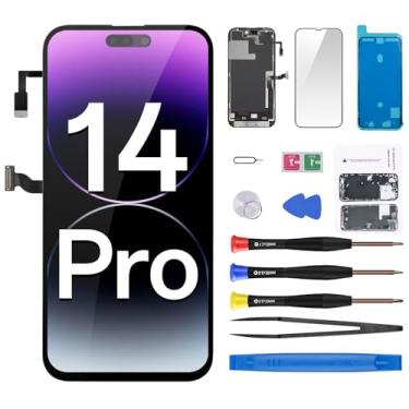 Imagem de CYKJGS Para iPhone 14 Pro tela de substituição com sensor de proximidade fone de ouvido cabo flexível 15.5 cm 3D Touch LCD Display digitalizador conjunto completo kit de ferramentas de reparo de vidro