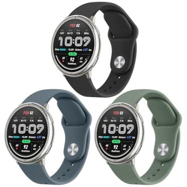 Imagem de Meliya Pulseiras para smartwatch Amazfit Active 2/Active/GTR Mini/GTS 2 2e 3 4/GTS 2 4 Mini/Bip 3/3 Pro/Bip U Pro/Bip S Lite, pulseiras de substituição de silicone macio de 20 mm para mulheres e