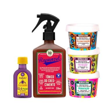 Imagem de Kit Lola Rapunzel Tonico + Bemdita Ghee Cronograma 3x 100ml + Pinga! Ó