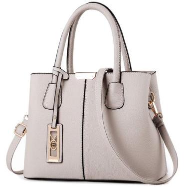 Imagem de Sacola feminina COCIFER com alça superior em couro PU, moda 30x23x13cm