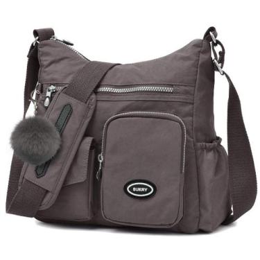 Imagem de Bolsa transversal SUKRY Nylon para mulheres, café RFID anti-roubo