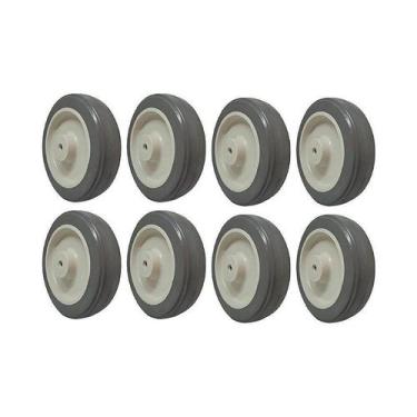Imagem de Kit 8 un roda borracha termoplástica 5 pol 110kg p/ rodízio - AJAX