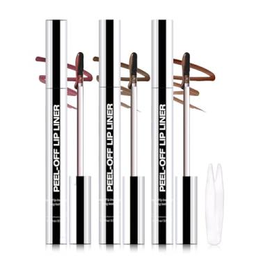 Imagem de Erinde Delineador Labial Removível 3 Peças, Delineador Labial De Tatuagem De Longa Duração Com Pinça, Acabamento Fosco, Delineador Labial Removível, À Prova D'Água E De Transferência, Delineador La