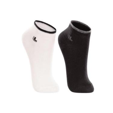 Imagem de Meia Lupo Cano Curto Infantil 2835-088 C/2, Branco, Preto, 30-36