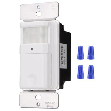 Imagem de WENGART Interruptor De Luz Com Sensor Movimento Pir Bag-001, 120 Vca, Pólo Único, Cobertura 180°, Fio Neutro Necessário, Compatível Lâmpadas Fluorescentes Compactas/Led/Incandescentes, Branco