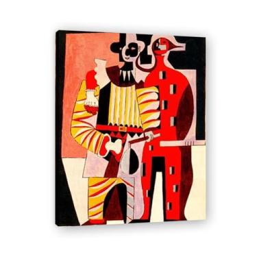 Imagem de Murais Pierrot e Harlequin Diego Rivera – Arte de realismo socialista mexicano, muralista do século 1397, coleção clássica do museu de Nova York para decoração de casa 60 x 78 cm