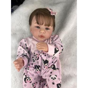 Imagem de Bebê Reborn Menina Real Silicone, Banho Fio A Fio Baby - Mundo Azul e 