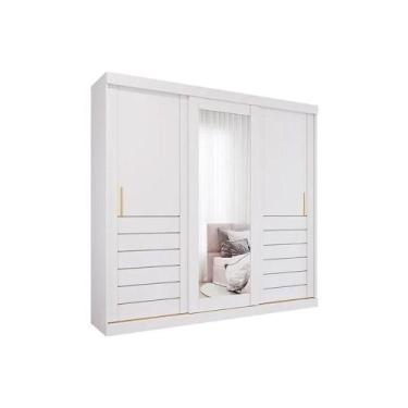 Imagem de Guarda Roupa Casal 3 Portas de Correr (1 c/ Espelho) e 6 Gavetas Cecil