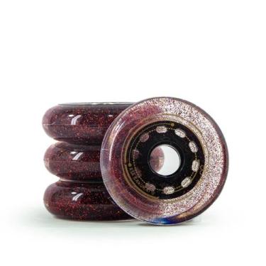 Imagem de Rodas Para Patins Sakurai 80mm 83a Glitter Vermelha 4 Unidades - Munch