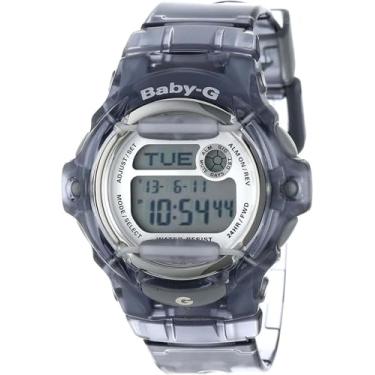 Imagem de Casio Relógio feminino BG169R-8B Baleia Transparente Cinza Alarme Cronógrafo Baby G Shock Watch, Cinza