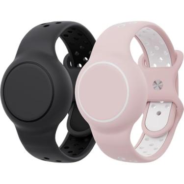 Imagem de Pulseiras impermeáveis compatíveis com AirTag para crianças, 2 pacotes com suporte de silicone com design de capa oculta, pulseira compatível com AirTag para crianças, suporte respirável para