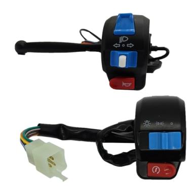 Imagem de XDF Interruptor de controle de guidão de 7/20.3 cm compatível com motocicleta chinesa GY6 50cc 70cc 90cc 125cc 150cc scooter ciclomotor (disco frontal e tambor traseiro/uma alavanca)