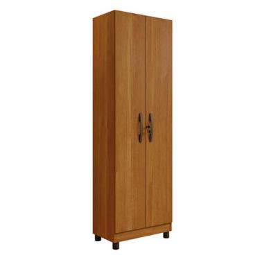 Imagem de Armário Multiuso Ibiza 2 Portas 5 Prateleiras com Chave Cinamomo - Pan