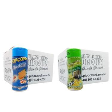 Imagem de Tempero Pipoca - 12 Frascos 6 Cheddar 6 Parmesão E Alho - Flavored Pop