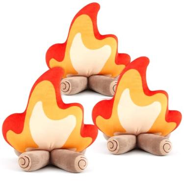 Imagem de PullCrease Brinquedos de pelúcia de fogueira falsa lenha travesseiro de pelúcia floresta berçário decoração de sala de aula para acampamento durante a noite cenário cenário decoração de quarto (pacote