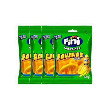 Imagem de Kit 4 Balas de Gelatina Fini Banana 100g