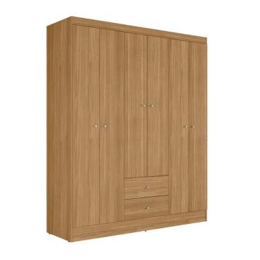 Imagem de Guarda Roupa Casal 6 Portas 2 Gavetas Itália Freijó Kits Paraná Freijó